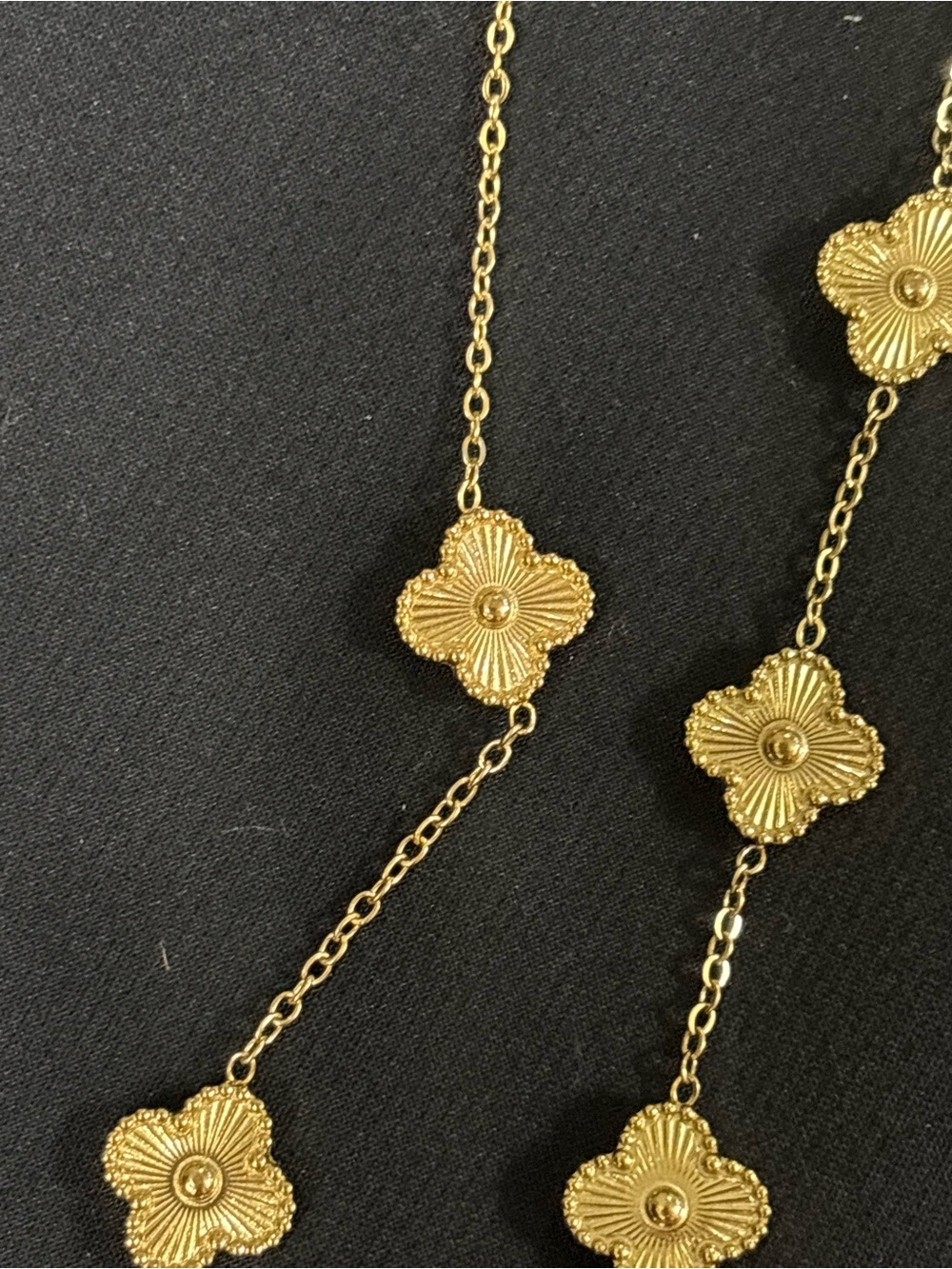 Gold Floral Station Necklace and Bracelet Set - Women Jewelry - Picture 3 of 5